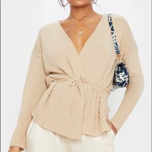 brand new wrap tie cardigan; pretty little thing